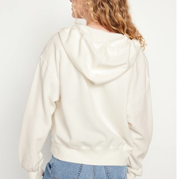 NWT OLD NAVY Fleece Full-Zip Hoodie Color: Sea Salt - Picture 6 of 8